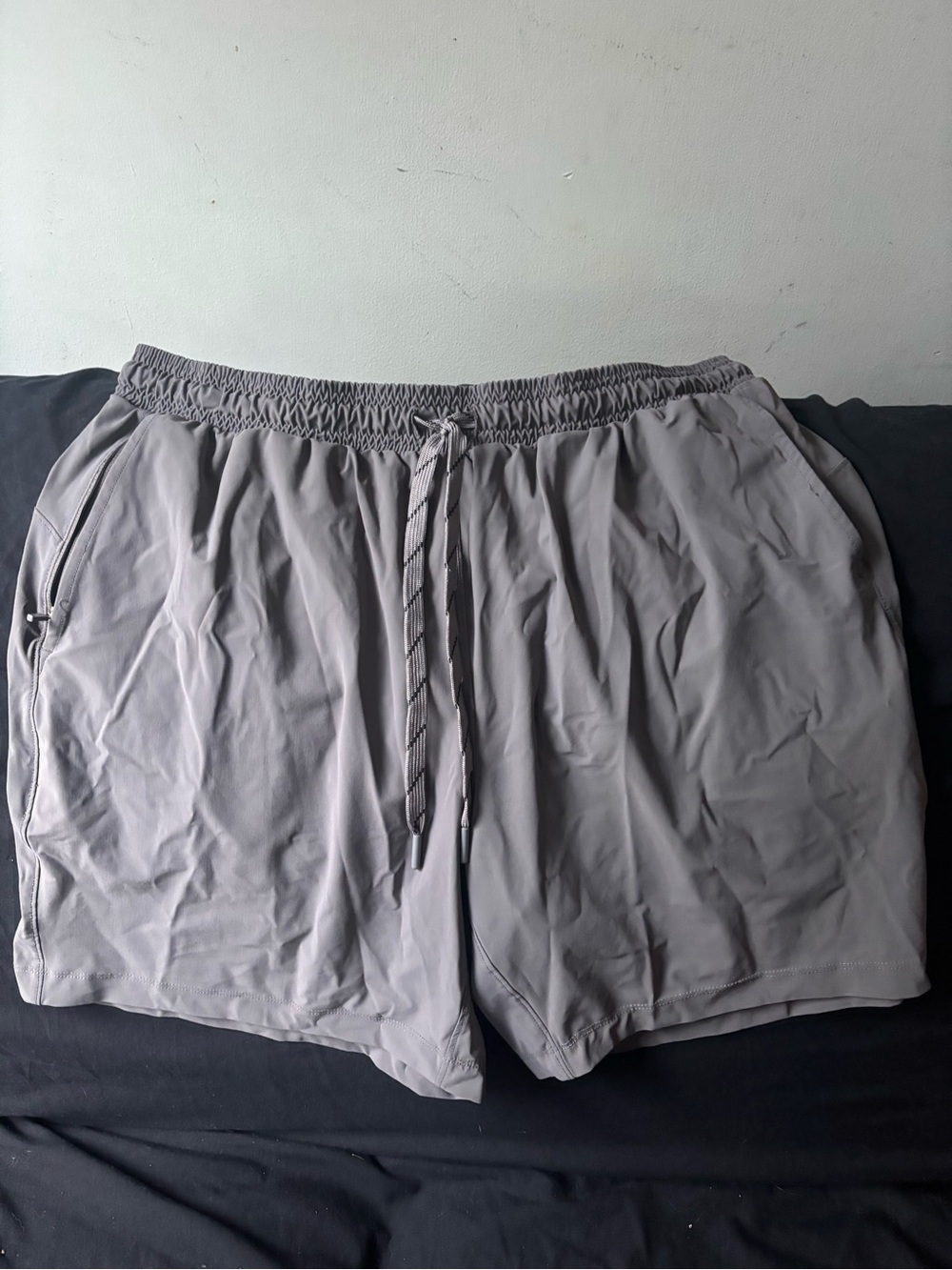 Nike Light Gray Athletic Shorts with Drawstring